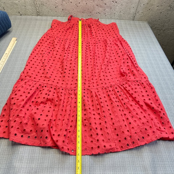 New True Destinations Midi Dress Cover Up Women Medium Eyelet Tiered Coastal - Picture 7 of 9